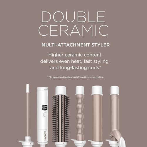 CONAIR Double Ceramic Curling Wand for Creating Curls and Waves, Professional Ceramic Technology Hair Styler