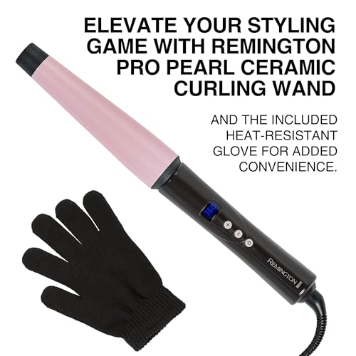 Remington CI9538 Pro Ceramic Conical Wand Digital Controls Black/Pink
Remington CI9538 Pro 1"-1.5" Pearl Ceramic Curling