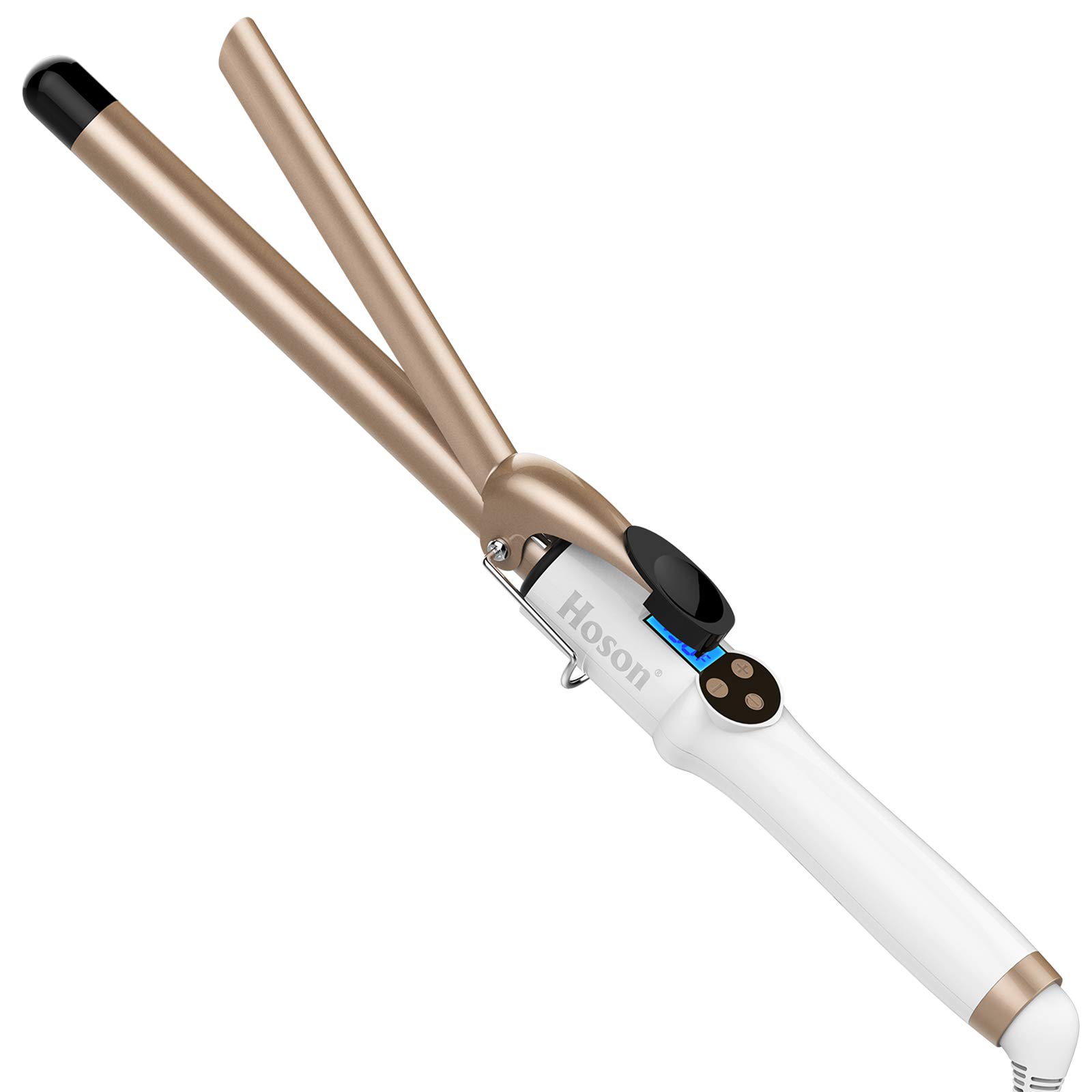 3/4 Inch Ceramic Tourmaline Curl Wand Barrel Hair Curler Iron for Short Hair, Glove Included, Gold